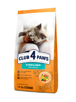 CLUB 4 PAWS Premium su lašiša visavertis sausas pašaras suaugusioms sterilizuotoms katėms - 14 kg
