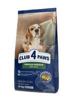 CLUB 4 PAWS Premium vidutinių veislių suaugusiems šunims su antiena. Visavertis sausas pašaras - 14 kg