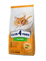 CLUB 4 PAWS Premium vištiena. Visavertis sausas pašaras suaugusioms katėms nuo 7 metų - 14 kg