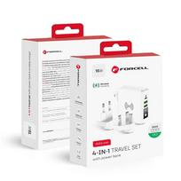 FORCELL F-ENERGY daugiafunkcinis įkroviklis 15W 4in1 su USB/USB-C jungtimi, 8000mAh nešiojamoji baterija ir belaidis įkrovimas