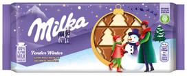 Pieninis šokoladas MILKA, iš Alpiu pieno, su  baltuoju šokoladu, 90 g