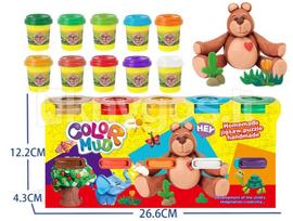 Spalvoto plastilino modelino rinkinys vaikams „Color Mud“, 10 spalvų