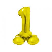 Pastatomas folinis balionas „Skaičius 1“, auksinės spalvos, 72 cm
