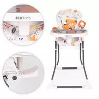 Kūdikių sulankstoma maitinimo kėdutė + žaislai ECOTOYS