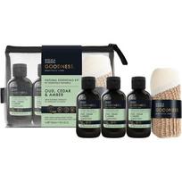 Goodness Oud, Cedar & Amber Essentials Gift Set Kūno priežiūros rinkinys