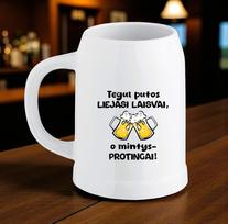 Keramikinis bokalas „Tegul putos liejasi laisvai, o mintys - protingai“