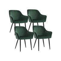 Minkštos valgomojo kėdės SONGMICS su porankiais, 4 vnt. žali