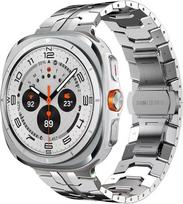 Metalinė nerūdijančio plieno apyrankė Samsung Galaxy Watch Ultra 47mm drugelio sagtimi Apyrankė Galaxy Watch Ultra 2025 47mm Apyrankė Galaxy Watch Ultra sidabras
