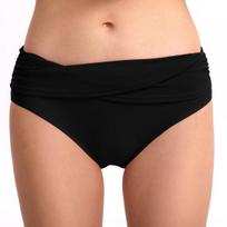 Moteriški vidutinio aukščio bikini kelnaitės, pilnai dengiančios, rauktos tankini maudymosi kostiumėlio kelnaitės, pilvą kontroliuojančios, maudymosi kostiumėlio kelnaitės XXL juoda