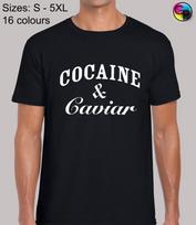 Cocaine And Caviar Joke Cool Fashion Regular Fit T-Shirt Top TShirt Tee - Men L