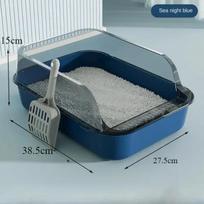 Open Style Cat Litter Box Thickened Cat Litter Box High Side Splash Proof Pet Toilet Simple and Oversized Odor Proof Cat Toilet