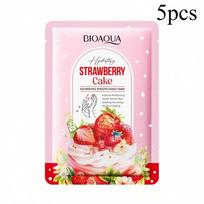 Braškių tortas Maitinamoji rankų kaukė Drėkinanti, minkštinanti, glotninanti odos priežiūros priemonė 5pcs