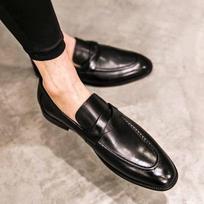 Formalūs vyriški batai Odiniai biuro batai Vyrams Klasikiniai rudi Mokasinai Vyrams Elegantiški batai Prabangūs Chaussure Homme H614 38 juoda