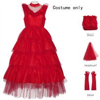 Bitės nuotaka Lydia Deetz Cosplay kostiumas Lydia Raudona vestuvinė suknelė Vakarinė suknelė Helovinui Gotikiniai drabužiai S
