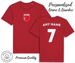 Turkijos Vėliavos Marškinėliai 2024 Personalizuotas Vardas ir Numeris Suaugusiems Vaikams Kūdikiams, Futbolo Euro M