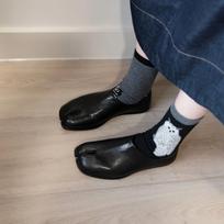 Sheepskin version~ Korean version, niche genuine leather, soft leather, stepping on heels, pig's feet, split-toed women's shoes, one pedal, shallo 35
