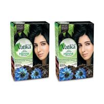 Chna plaukų dažai - Natūrali juoda, 2 pakuotės - Vatika Naturals