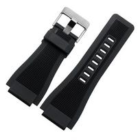Išlenkta silikoninė guminė laikrodžio apyrankė Bell Series BR01 BR03 vyriškam laikrodžiui, vandeniui atspari apyrankės dirželis, Ross Black 33 * 24mm 24mm