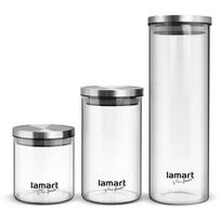 3-piece box set of glass Lamart
