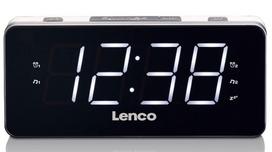 PLL FM alarm clock radio large and clear 1.8" LED display Lenco, white