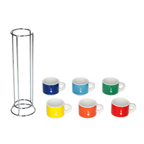 Set 6 cups, stakable Bialetti, multicolor
