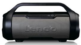 Splash proof bluetooth speaker FM radio USB and SD with light effects Lenco, black