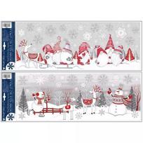 Blizgantis langų lipdukas su nykštukais ir sniego seniu - 60 X 23 cm, įvairūs modeliai