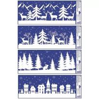 Žiemos peizažo rašto blizgi langų lipdukas - 60 x 23 cm, įvairių rūšių