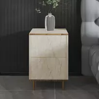 Naktinis staliukas, Hanah Home, Imaj, Travertinas Auksinis, 40 x 60 x 35