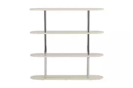Zino Shelf 120x30x116 cm - Silver Chrome / MDF Lacquer Painting