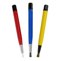 3Pcs/set Rust Removal Brush Pen Glass Fiber/Brass/Steel Brush Pen Shape Watch Repair Parts Polishing Cleaning Tool