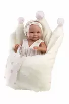 Llorens 73814 Lalka winylowa Bobas 40 cm Nica w białym