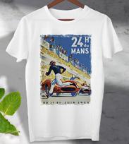 Le Mans 24 valandų 1959 m. Prancūzijos lenktyninis automobilis Marškinėliai Plakatas Unisex Vyriškas Moteriškas Viršus 2XL