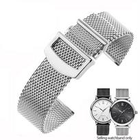 20mm 22mm Milanese Stainless Steel Mesh Watchband For Omega Seamaster 300 007 I-WC PORTOFINO FAMILY Series Folding Clasp Strap 20mm sidabras