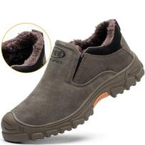 didelio dydžio vyriški laisvalaikio apsauginiai batai su plieniniais pirštų galiukais darbo saugos batai slip-on karvės zomšos odiniai apsauginiai batai darbininko suvirinimo avalynė apsaugoti 235