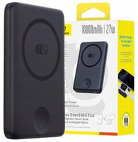 Atsarginis maitinimo šaltinis ("Power Bank") Krankiklis Baseus EnerFill FT11 10000mAh 27W MagSafe, skirtas Apple Watch ir išmaniesiems telefonams su USB-C laidu 20V/3A 30 cm juodas, Powerbank Baseus EnerFill FT11 10000mAh 27W MagSafe, do Apple Watch i smartfonów z kablem USB-C 20V/3A 30 cm czarny
