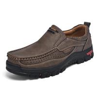 Independent station popular men's shoes men's loafers large size casual shoes non-slip breathable latex insoles 38 chaki