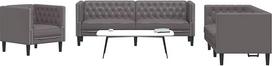 "Chesterfield" sofos komplektas 2+3 sėdimos vietos Grau Kunstleder Polster Sessel Modelis3209270