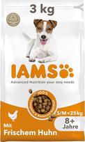 "IAMS Senior" sausas šunų maistas su vištiena - sausas maistas vyresniems šunims nuo 8 metų, tinka mažiems ir vidutiniams šunims, 3 kg