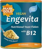 "Marigold Vegan Engevita" maistinių mielių dribsniai su vitaminu B12, 100 g (100 g, 1 gramas)