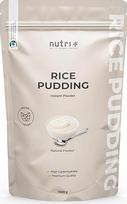 "Nutri +" ryžių pudingo milteliai 1 kg be cukraus + saldiklių Neutralus - greitai paruošiamas ryžių pudingas 1000 g Natūralus - mažai riebalų + kreminis - puikus užkandis