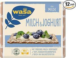 "Wasa Crispbread Milk & Yoghurt" iš ruginių viso grūdo miltų, rafinuotų su pienu, 12 x 230 g