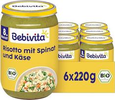 Bebivita Meniu nuo 8 mėnesio Risotto su sūriu ir špinatais, 220 g, 6 vnt. (6 x 220 g)