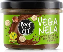 Feel FIT Veganela Kakavos ir lazdyno riešutų tepinėlis, be pridėtinio cukraus, be palmių aliejaus ir veganiškas 200 g