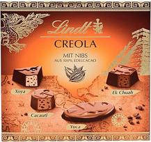 Lindt šokoladas - Creola Pralinés | 100 g | Šokolado dėžutė su 9 šokoladiniais saldainiais iš 4 skanių rūšių Be alkoholio, su kakavos gabalėliais, pagamintais iš 100 % aukštos kokybės kakavos | Šokolado dovana | Šokolado dovana