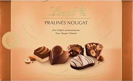 Lindt šokoladas | Pralinés Nougat dėžutė | 125 g | 12 šokoladinių saldainių su švelniai tirpstančiais riešutų riešutais 7 rūšių | Šokoladinė dovana
