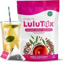 LULUTOX Detox lieknėjimo arbata - natūralus žolelių mišinys su kiaulpienėmis, ženšeniu ir imbieru - palaiko svorio metimo tikslus, virškinimą, pilvo pūtimą ir gerą savijautą menopauzės metu - veganiška (28 arbatos maišeliai)