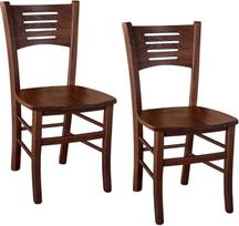 okAffareFatto di Zimbardi Costanza Amelia Medinė kėdė Dark Walnut su medžio masyvo sėdyne x 2
