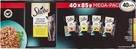 SHEBA Mini filė - šviežias maišelis su paukštienos padažu suaugusioms katėms - 40 x 85g