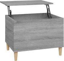 vidaXL Kavos staliukas Reguliuojamo aukščio svetainės staliukas Šoninis staliukas Sofos staliukas Arbatos staliukas Kavos staliukas Grey Sonoma 60 x 44,5 x 45 cm Medienos medžiaga